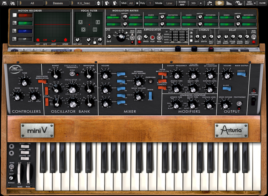 arturia mini v3 analog synthesizer