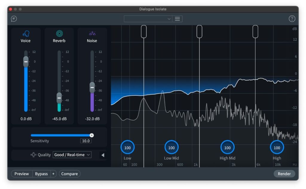 Dialog isolieren in RX 11 Advanced