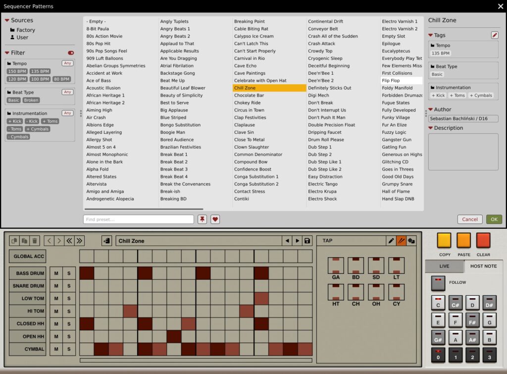 D16 GROUP NITHONAT 2 - Browser mit Sequencer Patterns