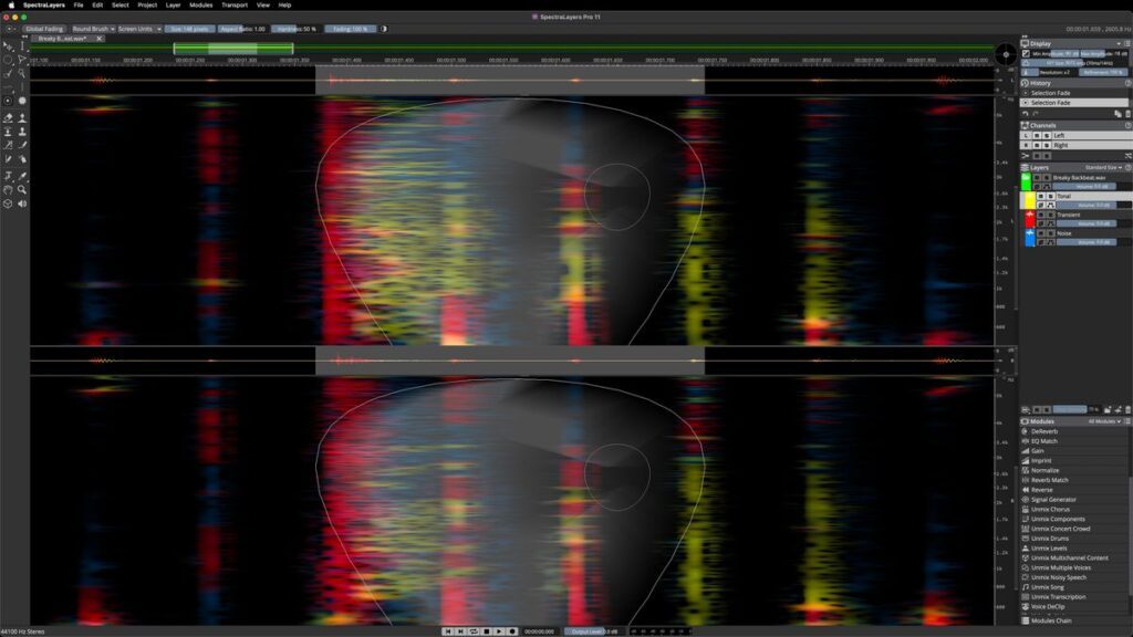 Steinberg Spectral Layers Selection Fade Tool Full Screen Panels Not Compacted