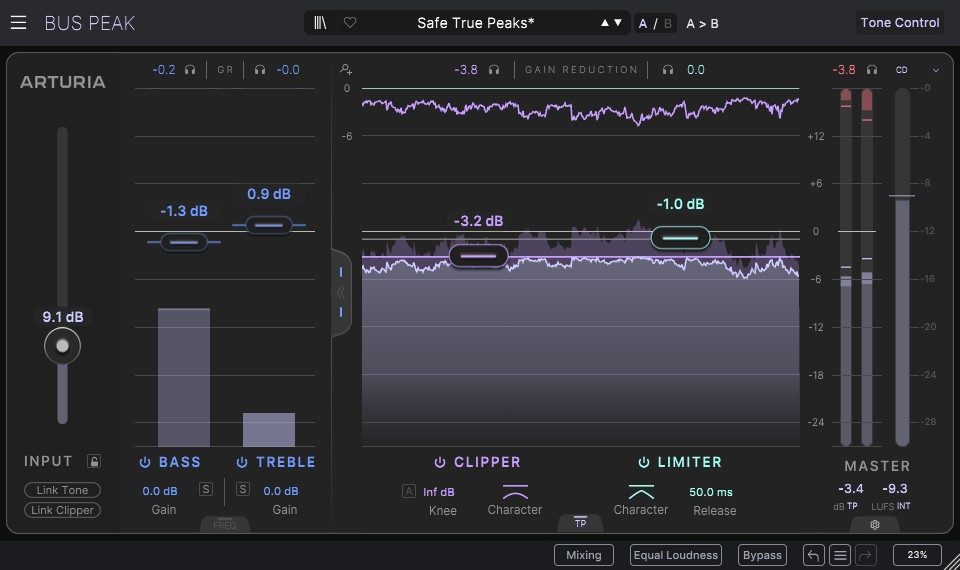 ARTURIA BUS PEAK - dunkles GUI-Thema