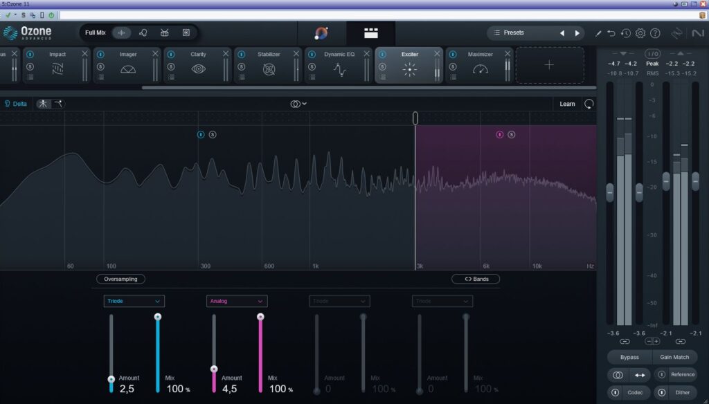 iZotope OZONE 11 Exciter im Delta Modus