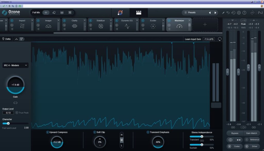 
iZotope OZONE 11 Maximizer Upward Compress